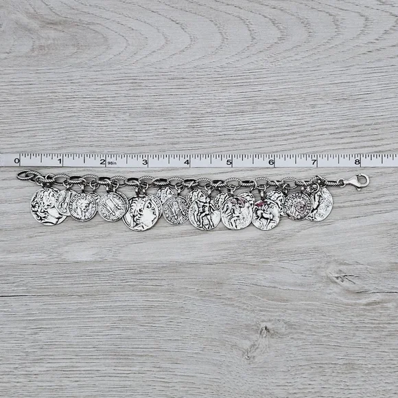 Silpada Sterling Silver Roman Coin Cha Cha Bracelet B1624